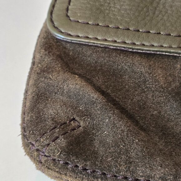 Banana Republic Olive Green Suede Leather Buckle Mini Satchel/Wristlet - Picture 7 of 7
